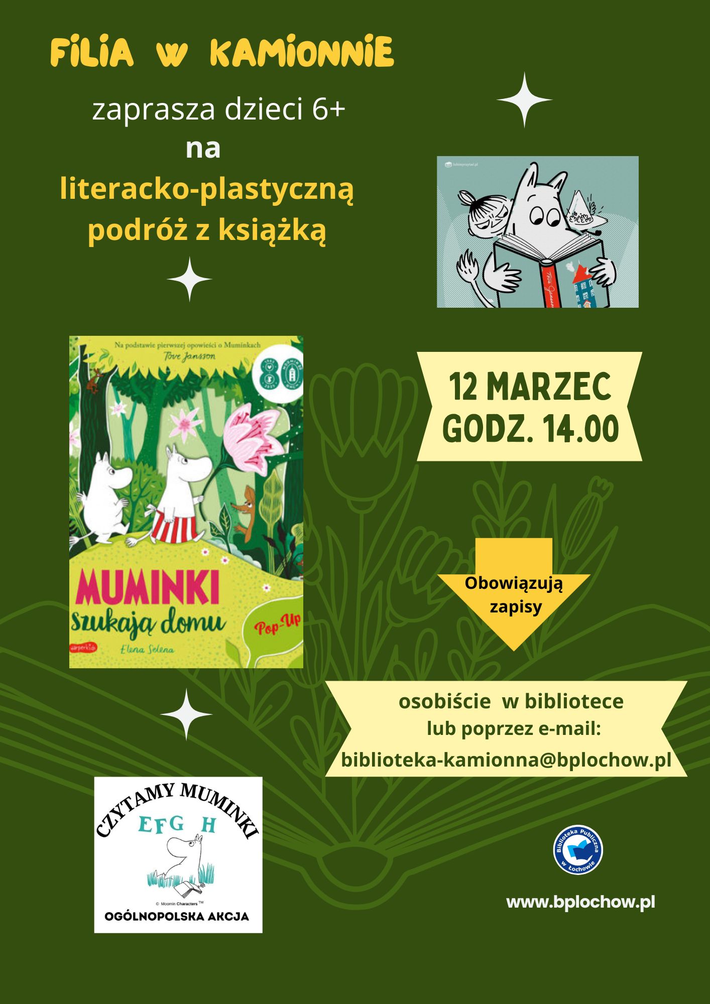 Zajęcia literacko-plastyczne w filii w Kamionnie- zaproszenie