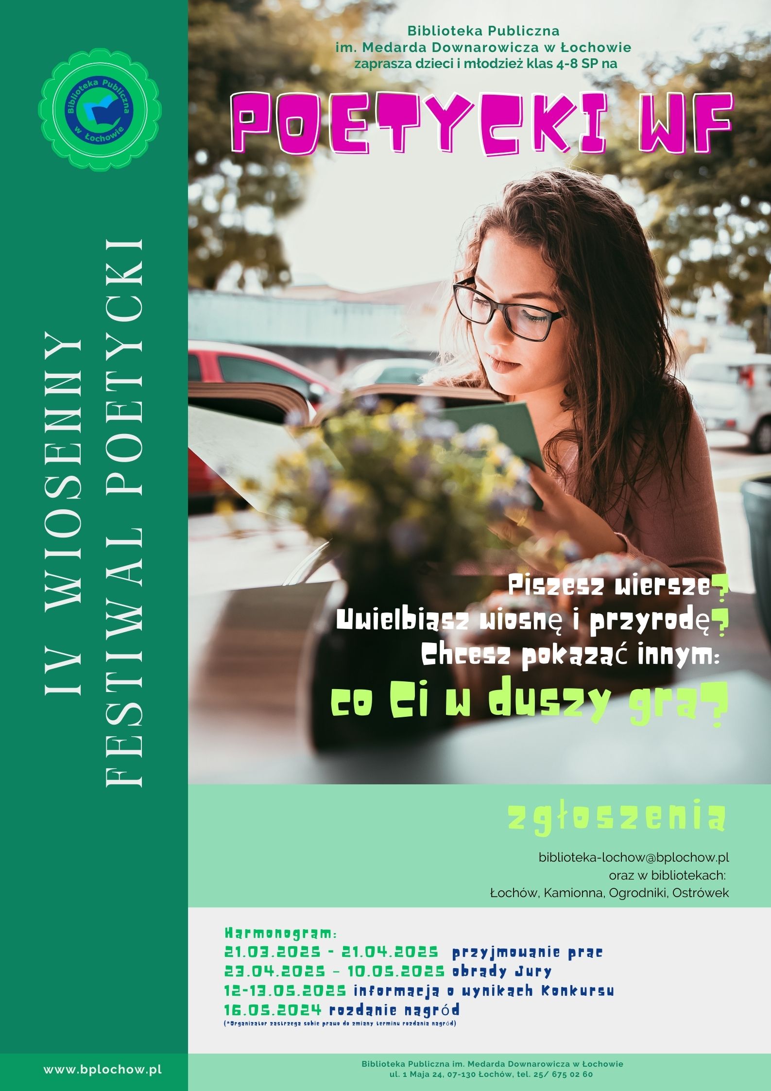 Konkurs IV WIOSENNY FESTIWAL POETYCKI – zaproszenie