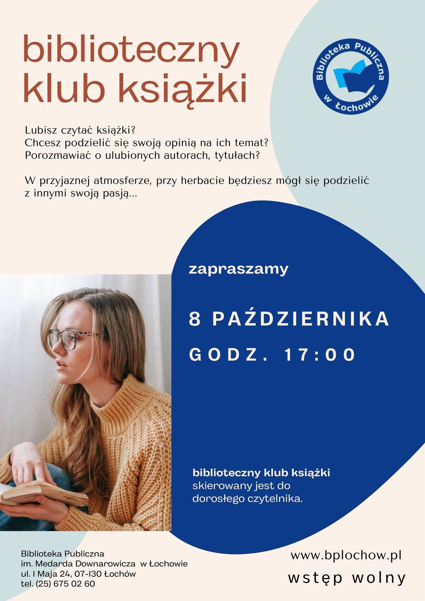 Biblioteczny Klub Książki w Łochowie – zaproszenie