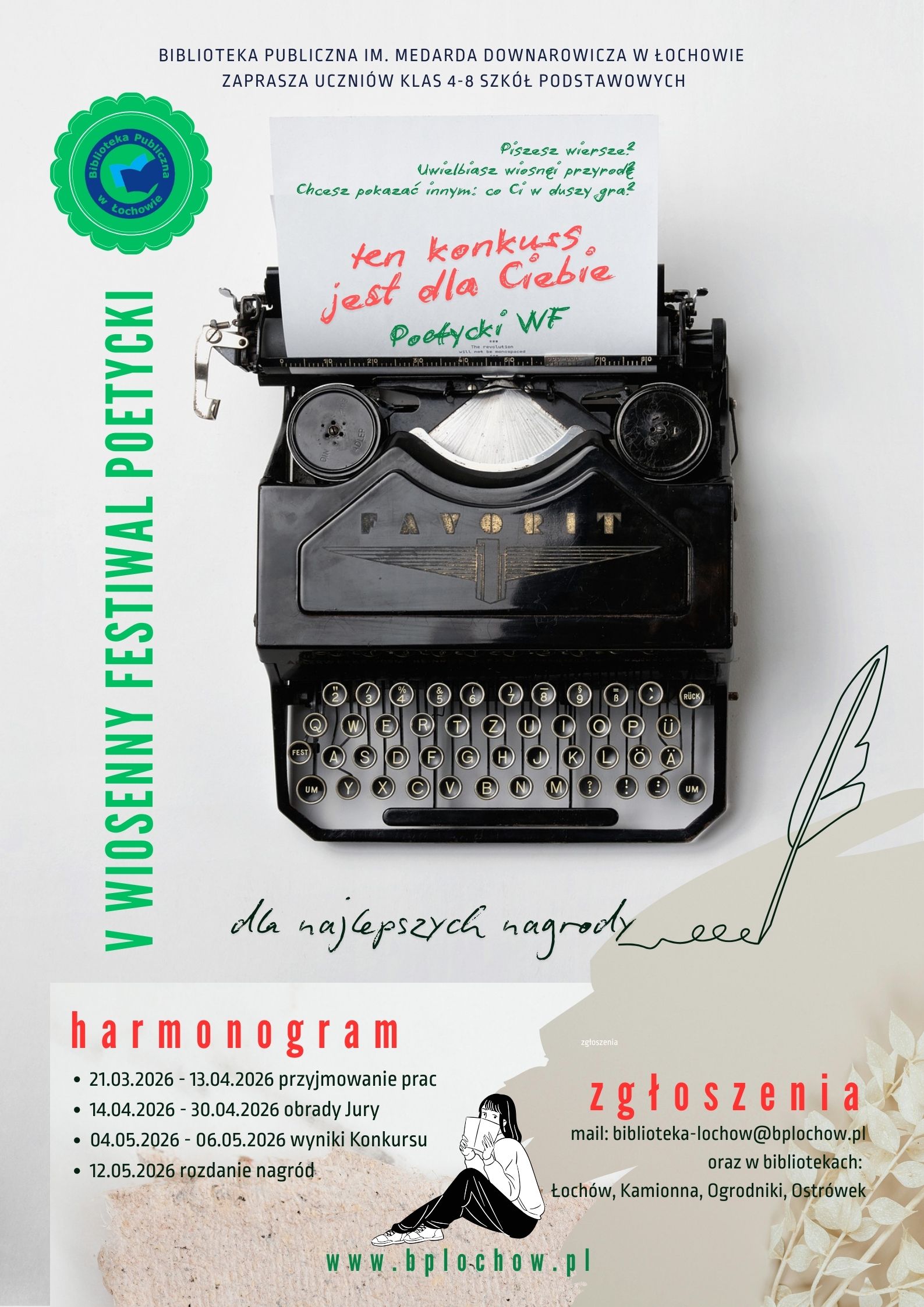 V Wiosenny Festiwal Poetycki – zaproszenie