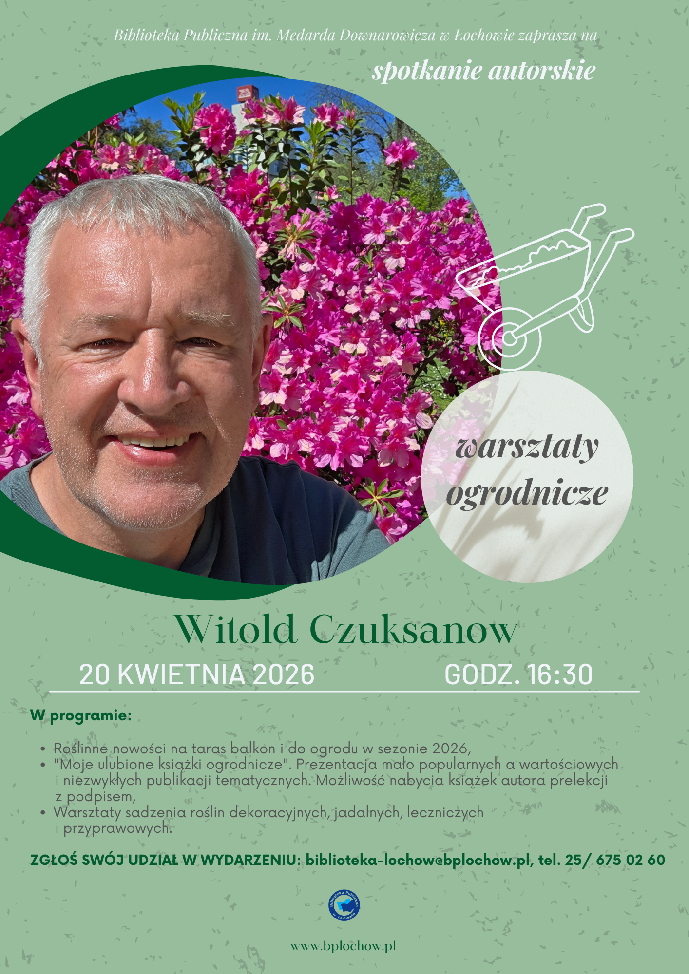 Witold Czuksanow-spotkanie autorskie i warsztaty „Zapytaj ogrodnika” – zaproszenie