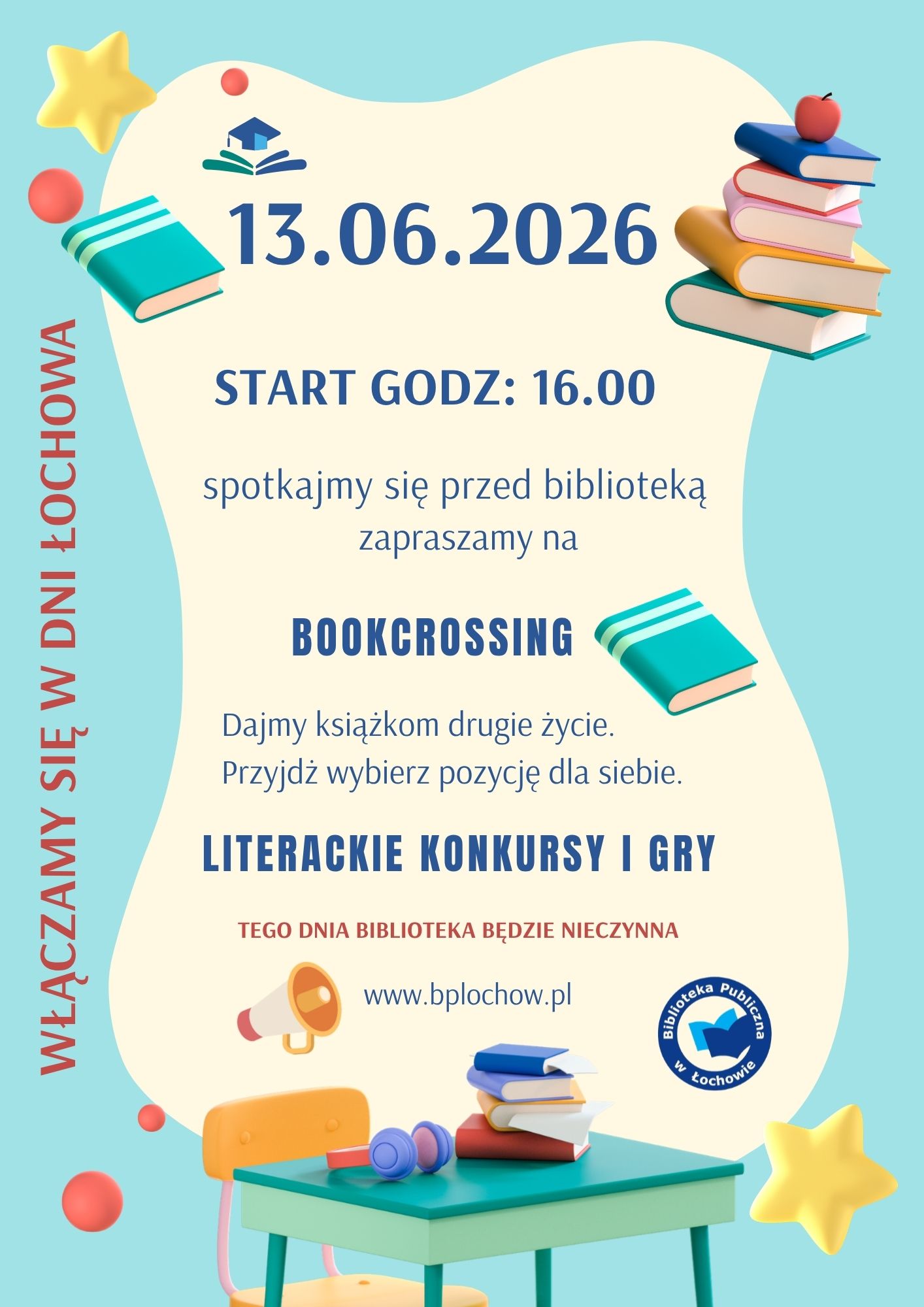 Biblioteka na Dniach Łochowa – zaproszenie