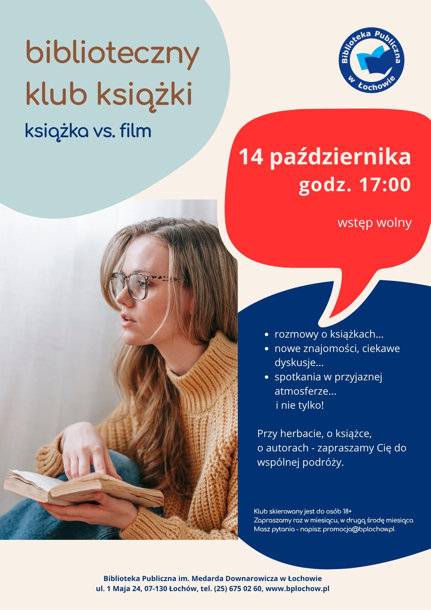 Spotkanie Bibliotecznego Klubu Książki- zaproszenie