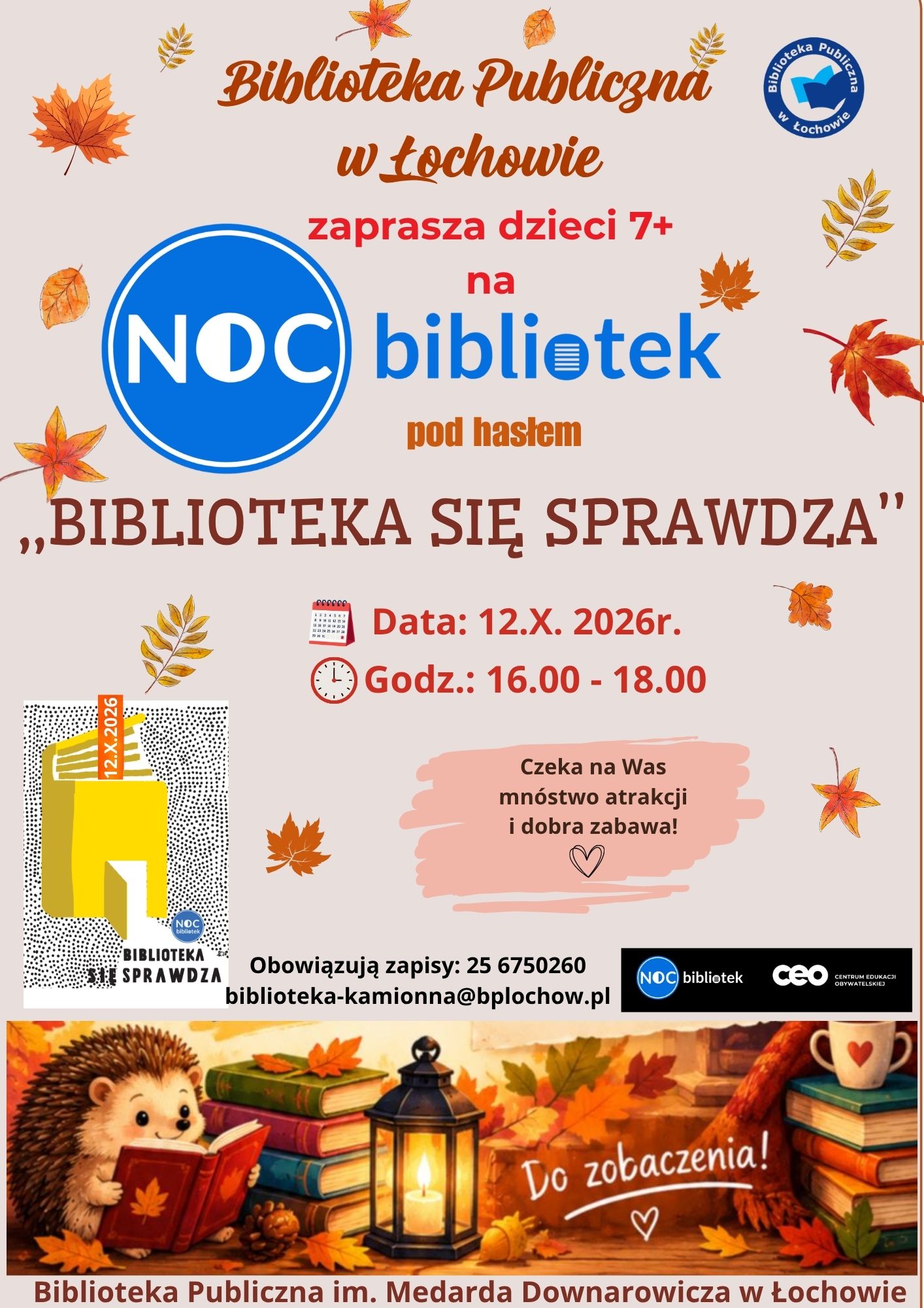 NOC BIBLIOTEK 2026 ,,Biblioteka się sprawdza”- zaproszenie