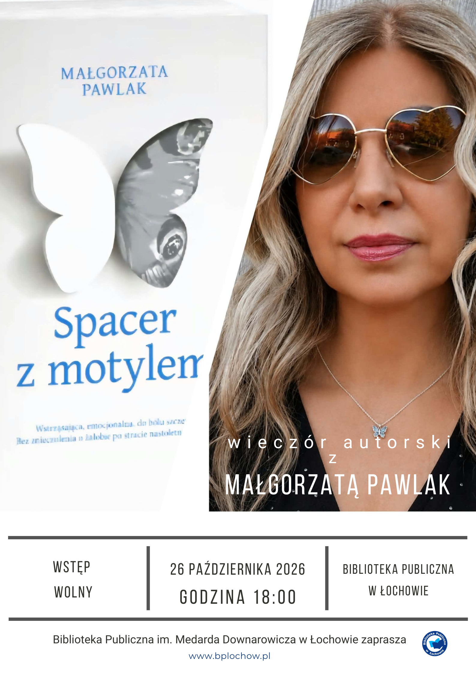 Wieczór autorski z Małgorzatą Pawlak- zaproszenie